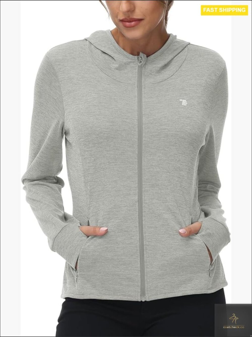 Lightweight Full Zip Sun Protection Hoodie Jacket With Thumbholes Outdoor